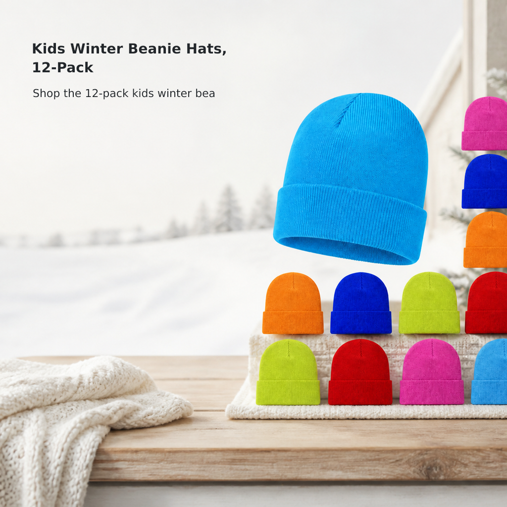 12-Pack Kids’ Warm Winter Knit Hats