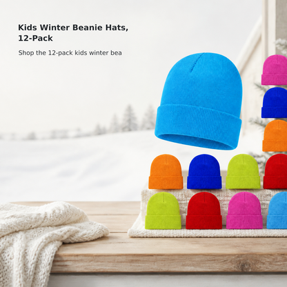 12-Pack Kids’ Warm Winter Knit Hats