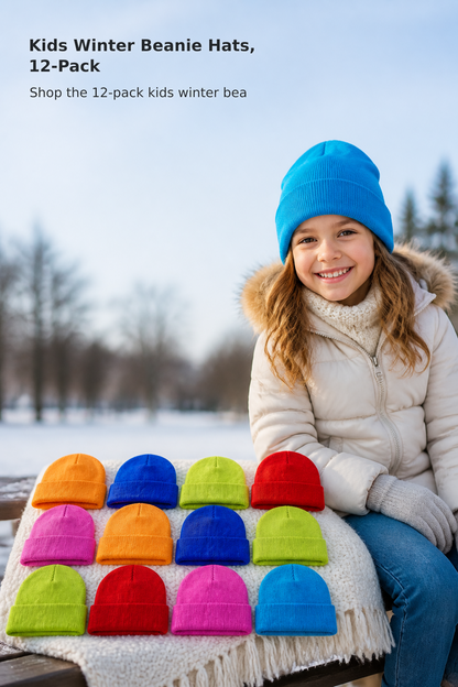 12-Pack Kids’ Warm Winter Knit Hats